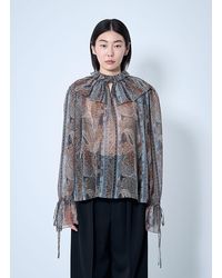 Saint Laurent - Paisley Silk Georgette Blouse - Lyst