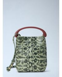 Dries Van Noten - Snake-Embossed Leather Top Handle Bag - Lyst