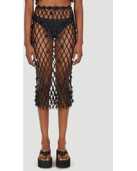 Ganni Beaded Net Skirt - Black