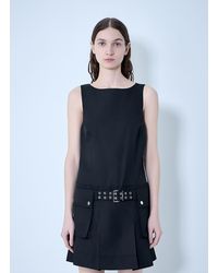 Ganni - Duchesse Nylon Belted Mini Dress - Lyst