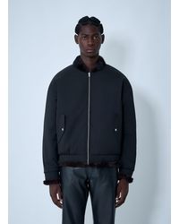 MM6 by Maison Martin Margiela - Bomber Jacket With Faux Shearling Trim - Lyst