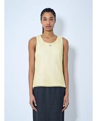 Prada - Logo Plaque Open- Knit Tank Top - Lyst