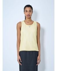 Prada - Logo Plaque Open- Knit Tank Top - Lyst