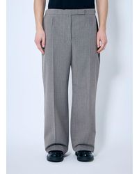 Prada - Belted Tailored Wool-blend Pants - Lyst