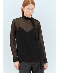 Gucci - Silk Georgette Bow Blouse - Lyst
