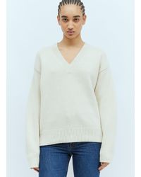 Totême - V Neck Wool-cashmere Sweater - Lyst