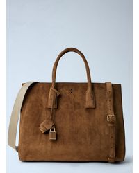 Saint Laurent - Sac De Jour Suede Handbag - Lyst