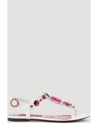 Dolce & Gabbana - Crystal Embellished Majolica Sandals - Lyst
