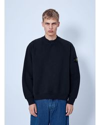 Stone Island - Crewneck Sweatshirt With Sleeve Logo Patch - Lyst
