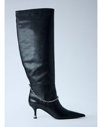 Alexander Wang - Chain Detail Knee-High Leather Boots - Lyst