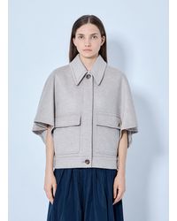 Max Mara - Cape-Style Wool Jacket - Lyst