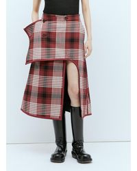 Issey Miyake - Counterpoint Check Skirt - Lyst