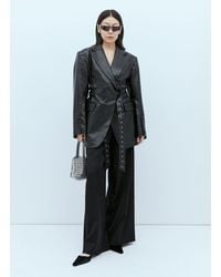 ROKH - Triple Belt Faux Leather Blazer - Lyst