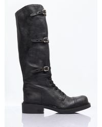 Miu Miu - High Leather Boots - Lyst