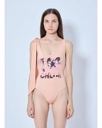 Chloé - Tie-strap One-piece Logo Swimsuit - Lyst