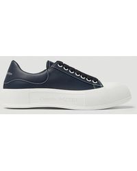 men's deck lace up plimsoll in black white