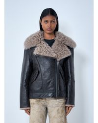 Acne Studios - Leather Shearling Jacket - Lyst