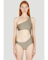Gucci - GG Asymmetric Cut-out Swimsuit - Lyst