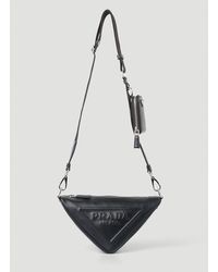 Prada Grace Lux Triangle Shoulder Bag - Black
