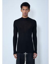 Rick Owens - Ribbed Knit Long Sleeve Top - Lyst