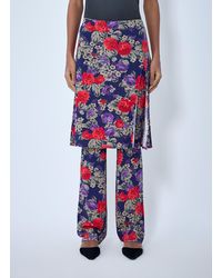 Acne Studios - Floral Print Layered Skirt Pants - Lyst