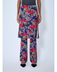 Acne Studios - Floral Print Layered Skirt Pants - Lyst
