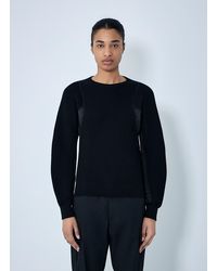 Moncler - Ribbed Knit Sweater With Contrast Panels - Lyst