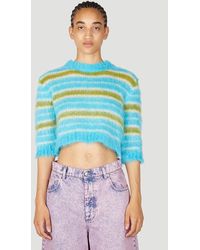 Marni - Striped Mohair Crop Sweater - Lyst