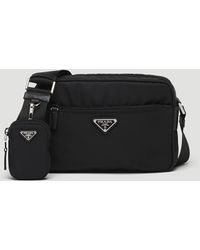 Prada - Re-Nylon And Saffiano Leather Shoulder Bag - Lyst