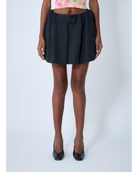 Prada - Chevron Wool Mini Skirt - Lyst