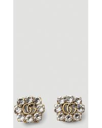 Gucci Embellished GG Marmont Clip-on Earrings - Metallic