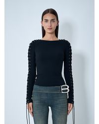 Balenciaga - Ribbed Long-Sleeve Top - Lyst