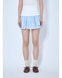 Miu Miu - Jersey And Poplin Mini Skirt - Lyst