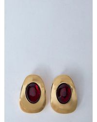 Saint Laurent - Resin And Metal Cabochon Earrings - Lyst