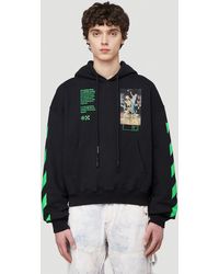Off-White c/o Virgil Abloh Printed Loopback Cotton-jersey Zip-up Hoodie - Black