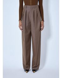 Saint Laurent - Wool Blend Wide-Leg Pants - Lyst