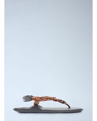 Miu Miu - Riviere Cord And Leather Sandals - Lyst