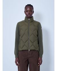 Moncler - Wool & Cashmere Padded Zip-Up Cardigan - Lyst