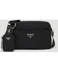 Prada Triangle Logo Re-nylon Shoulder Bag - Black