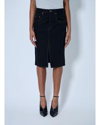 Saint Laurent - Denim Midi Skirt - Lyst