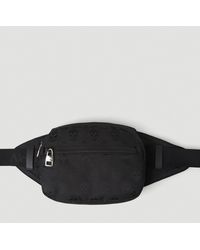 Mens Bags Belt Bags waist bags and bumbags Alexander McQueen Synthetic Skull-embroidered Zipped Belt Bag in Black for Men 