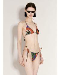 Dolce & Gabbana - Logo And Anemone Print Triangle Bikini - Lyst
