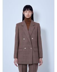 Max Mara - Double-breasted Checked Blazer - Lyst