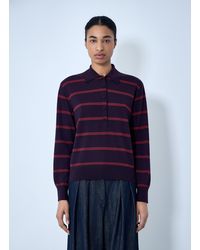Dries Van Noten - Striped Knit Polo Sweater - Lyst