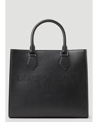 Dolce & Gabbana - Small Calfskin Shopper With Logo - Lyst