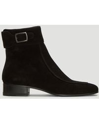 Saint Laurent Miles Suede Boots In Black