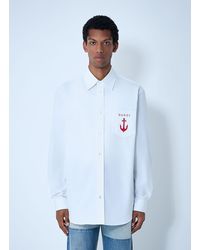 Gucci - Logo Embroidery Button-Down Shirt - Lyst