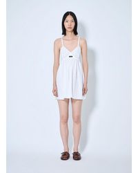 Miu Miu - Slubbed Poplin And Eyelet Lace Mini Dress - Lyst