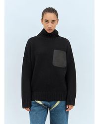 JW Anderson - Jw Anderson Leather Patch Pocket Sweater - Lyst