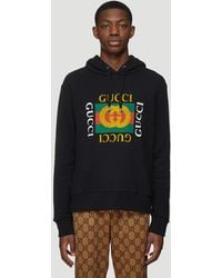 Gucci - Fake Logo Hooded Sweatshirt - Lyst